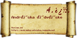 Andráska Üdvöske névjegykártya